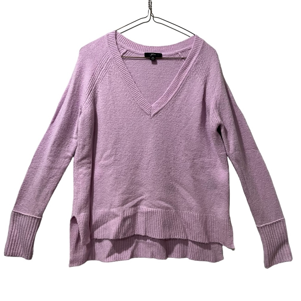 J. Crew Merino V-Neck Tunic Long Sleeve Sweater Lilac‎ XS Light Weight